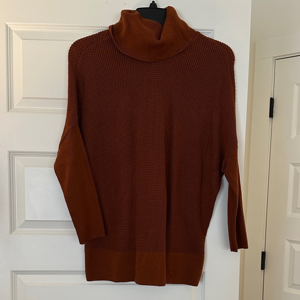 VETTA Rust Colored Waffle Knit Cowl (OR CREW) Neck Sweater